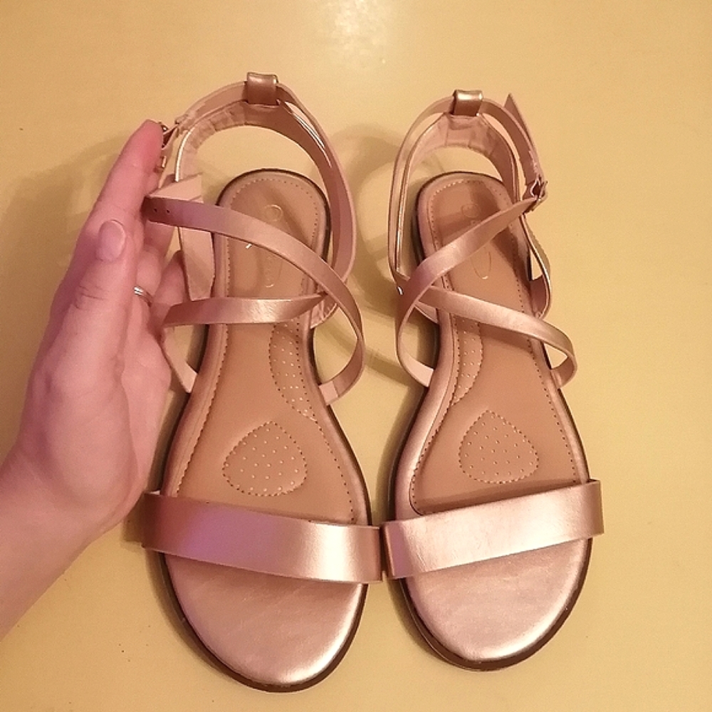 Rose gold copper strappy gladiator sandals  summer Size EU 40/ US 8 new